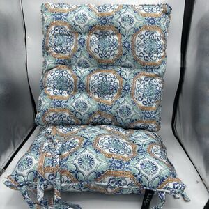 Nicole Miller Home Pillows Square Decor with Chair Ties 15"x15" Teal Set of 2